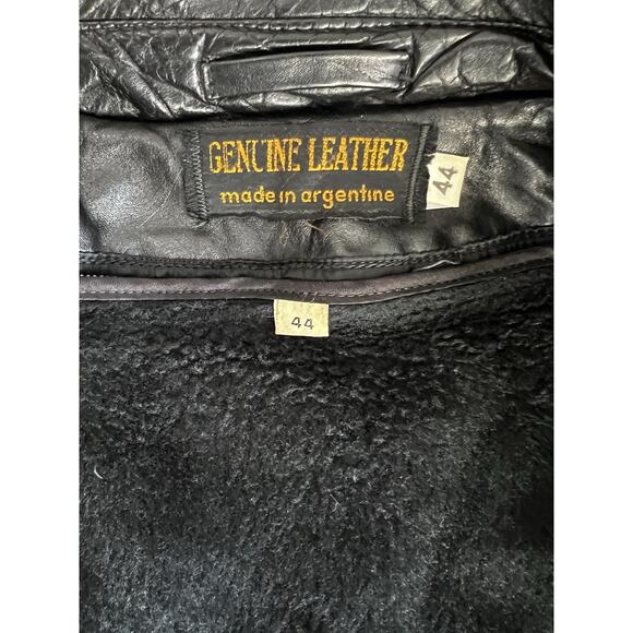 Vtg Men’s 70's Retro western Leather Jacket Size 44 , thermal liner Argentina - Picture 7 of 11